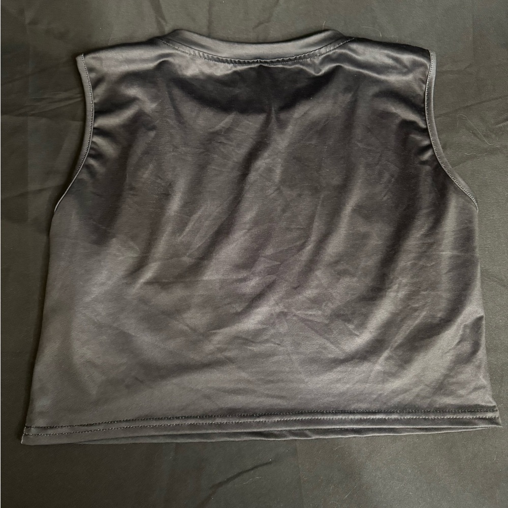 Graphic Black Crop Top with Colorful Design - Picture 5 of 5